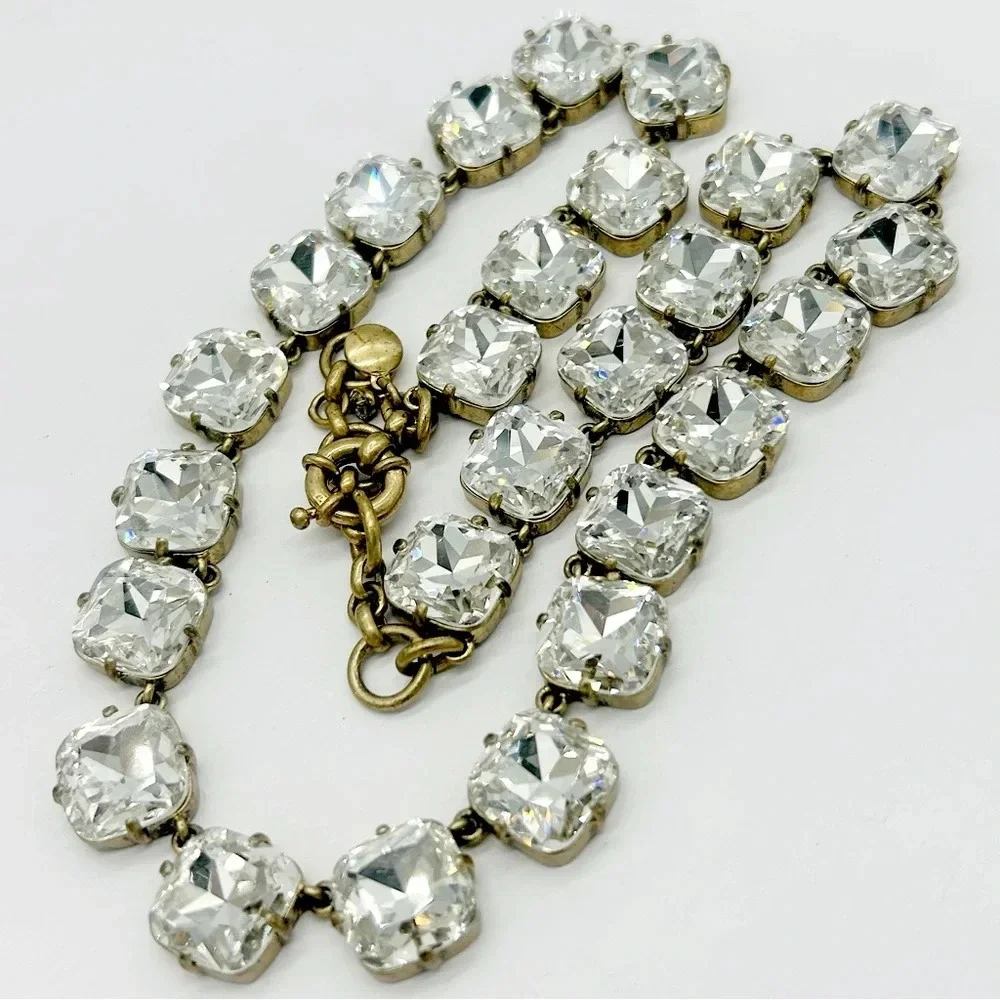 J. Crew Square Crystal Necklace